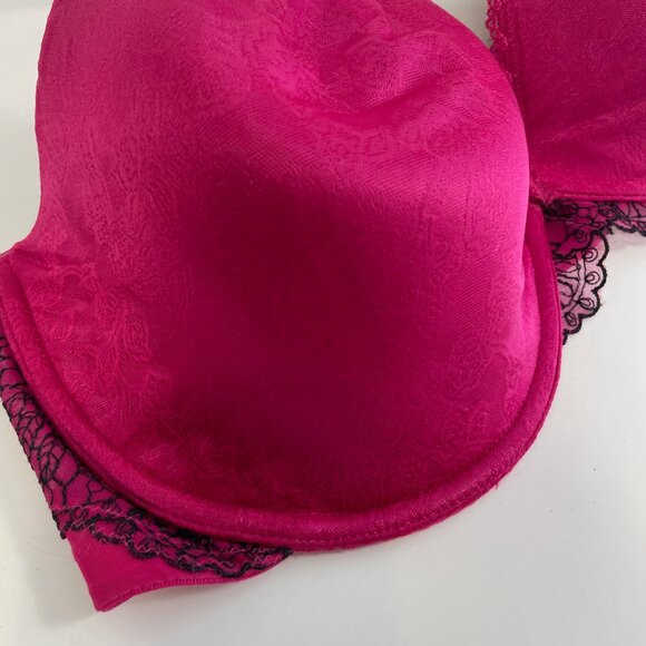 Lily of France Women’s Bra 36DD Red Lace Trim Underwire Adjustable Straps 216180 - Picture 3 of 7